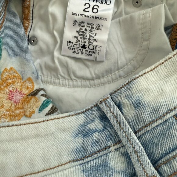 Free People High Rise Driftwood Farrah Embroidered Flare Jeans - Like New! - Picture 9 of 9